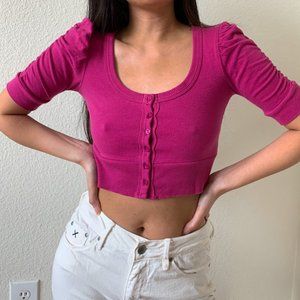 ASOS Tops - NWOT Pink Button Down Knit Crop Top ASOS Tops - NWOT Pink Button Down Knit Crop Top